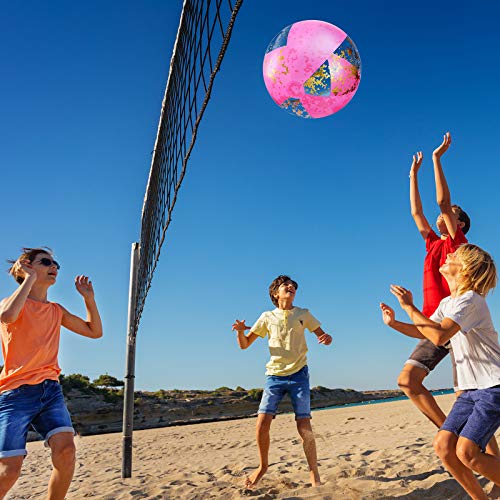 image for BBTO 16 Inch Inflatable Glitter Beach Ball Confetti Balls Swimming Poo