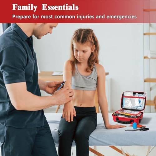 340 Piece First Aid Kit, Premium Waterproof Hard Shell Medical Kit for Car, Home, Office, Travel, Camping, Sports, Outdoor, School - Emergency First Aid Supplies and Survival Kit 5