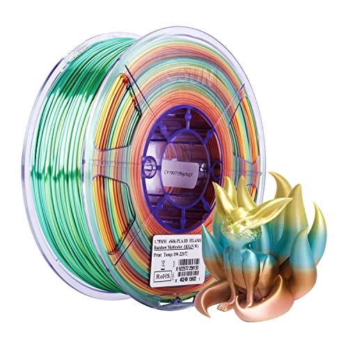 Image of eSUN Silk Rainbow Metal PLA Filament 1.75mm, Silky Multicolored 3D Printer Filament PLA, 1KG Gradient Changing Multicolor Filament for 3D Printer, Silk Rainbow Multicolor