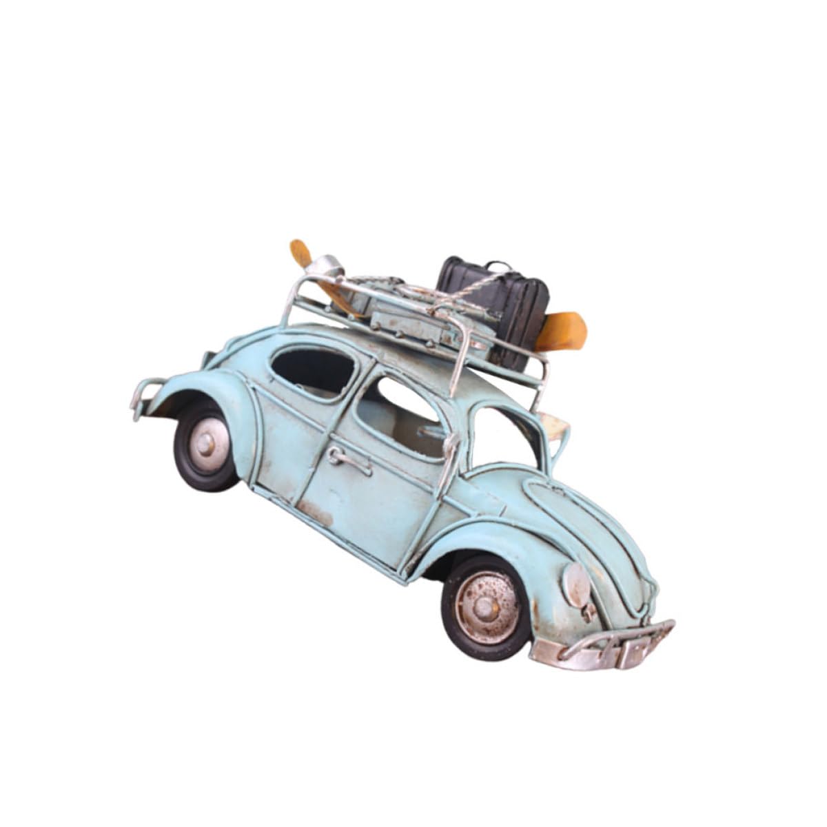 Modèle de voiture vintage bleu pour décoration étagère salon rétro
