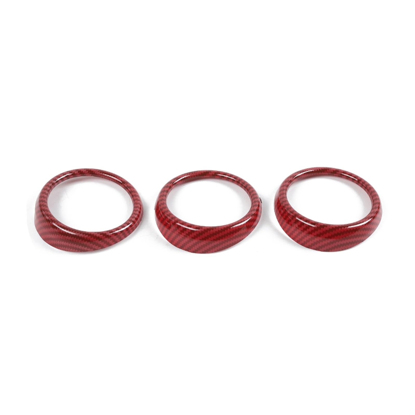 for Mustang 2015-2023 Dashboard Air Condition Vent Outlet Decoration Cover Stickers Car Interior Mouldings(Red Carbon Fiber)
