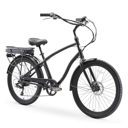 sixthreezero EVRYjourney Men’s Hybrid Alloy Beach Cruiser Bicycle eBike 500W Electric Bike, 26-Inch