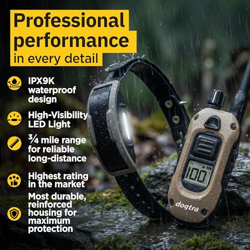 Image of Dogtra 1900X E-Collar for Dog Training - 3 /4 Mile Range, for Dogs 35 lbs+, IPX9K Waterproof, 100 Stimulation Levels, Vibration, Tone, Rechargeable - Ideal for Dog Owners and Professional Trainers