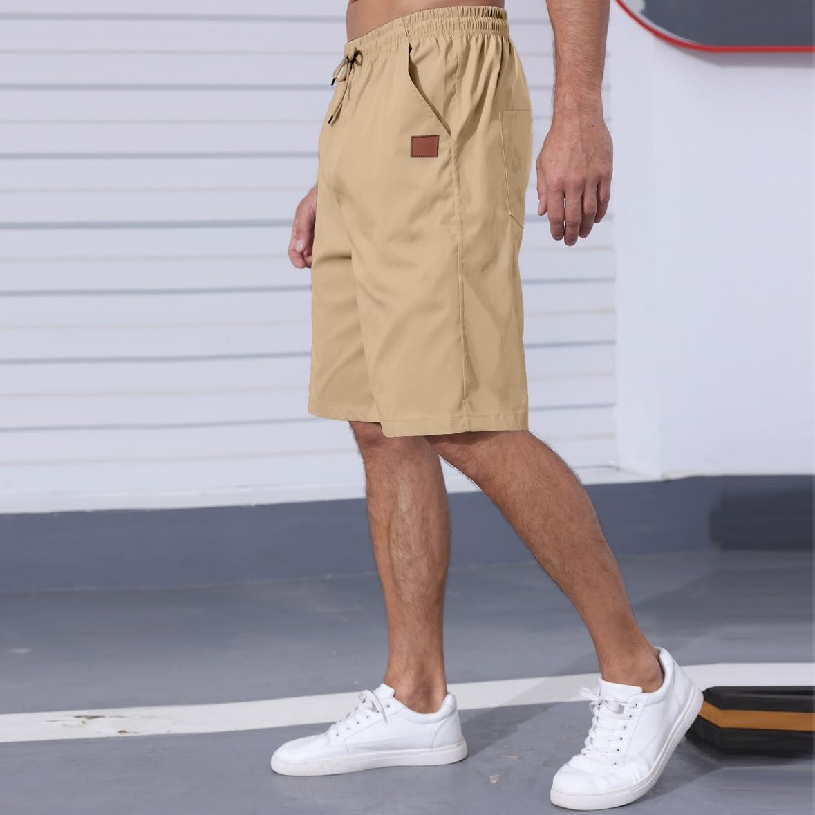 Men's Casual Jogger Shorts Elastic Waist Cargo Shorts Relaxed Fit SweatShorts Running Workout Sport Twill Shorts - Image 3