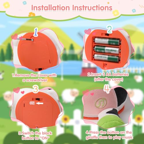 MIAODAM Dancing Cow Stuffed Plush Toy, Singing 10 Children's Songs, Interactive Stuffed Animal Repeats What You Say, Colorful Glowing Baby Toy for 1-3 Years Old, Perfect Easter Day Gifts for Kids — view 6