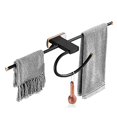 Porte-serviettes sans perçage pour salle de bain : fixation adhésive en laiton doré 50 cm