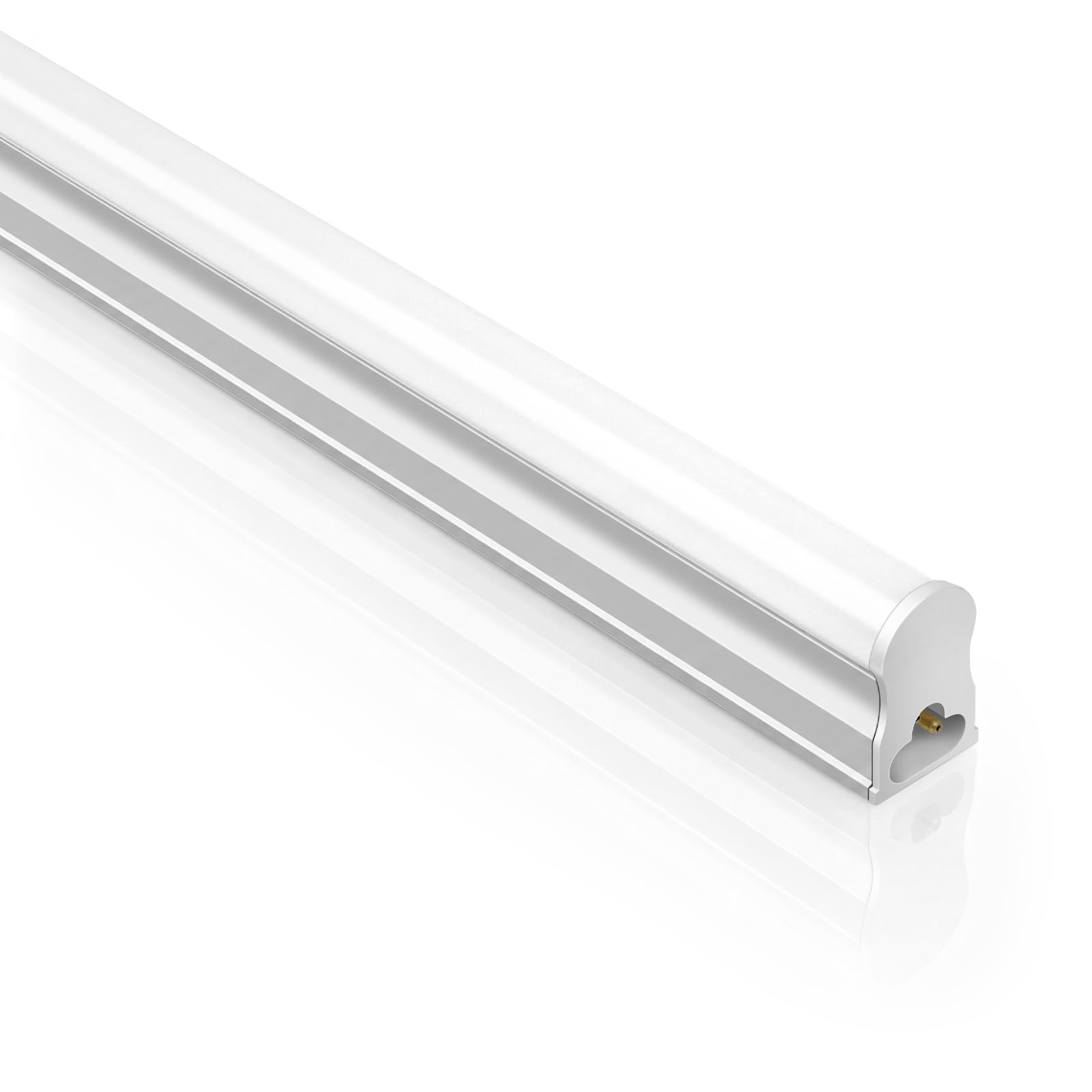 LightingWill 2FT LED T5 Integrated Fixture, 10W 6500K Daylight White, Linkable Utility LED Shop Light with Built-in ON/Off Switch, Under Cabinet Lighting, 1 Pack