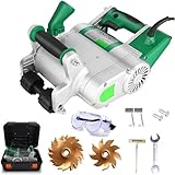 ZenHailure Wandverfolger 1100 W Elektrische Mauernutfräse,Zum Aufhängen Geeignete Schneidemaschine Für Betonwände,Legierungsklinge 25 Mm + 35 Mm,Tiefenverstellung Von 20-30 M