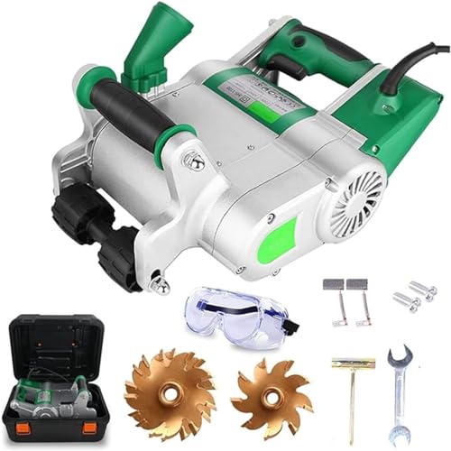 Máquina de corte de pared, herramienta de corte de hormigón de profundidad ajustable de 1100 W para ranurar, herramienta de construcción de corte de ranura para uso profesional y bricolaje