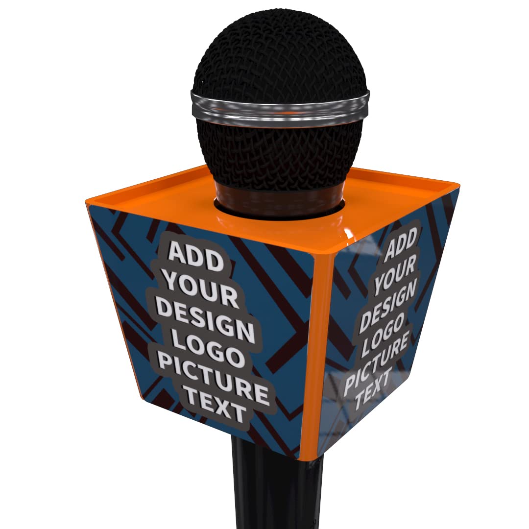 custom mic flag logo personalized microphone box Trapezoidal larger size (orange)