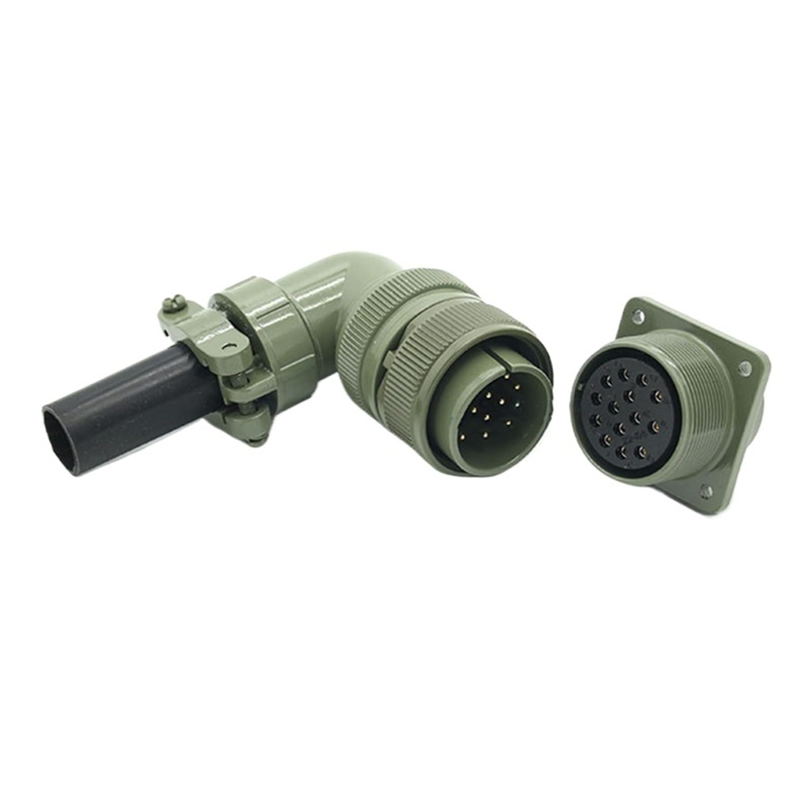 Conector militar 22SL contra vibraciones con conexión de rosca verde 4