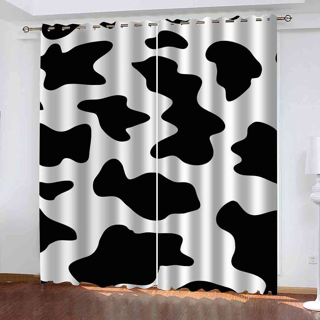 Rideau occultant art de tache noir et blanc pour sublimer la décoration de votre salon