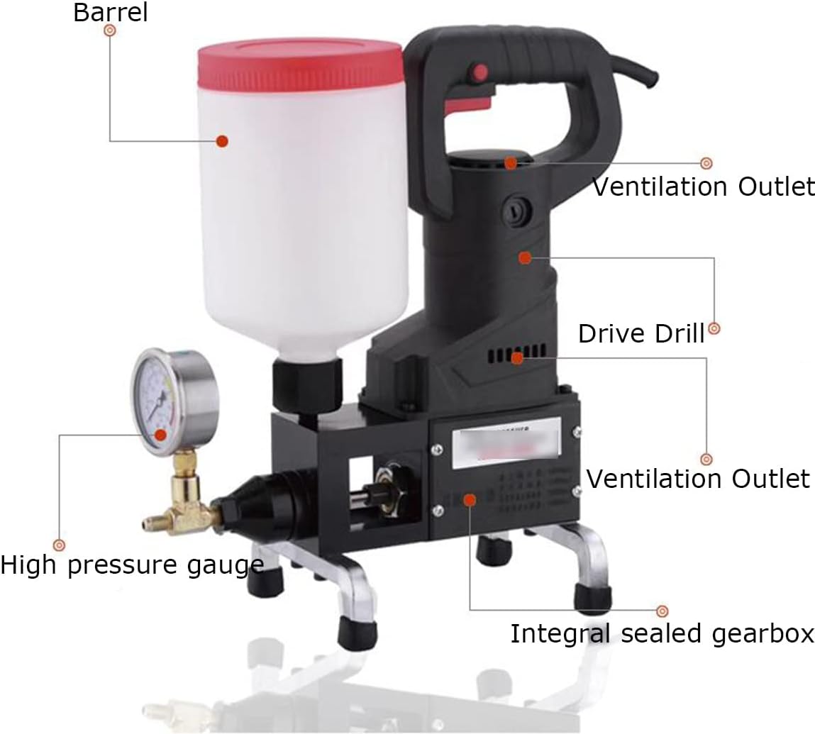 High-Pressure epoxy Injection Machine, 1100W Grouting Machine High Pressure Leak Stoppage Pump Machine Concrete Grouter, Waterproof Concrete Roof Repair 220v/ 110v,110V
