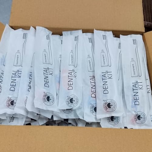 Image of Old Tree Dental Kit for Hotel (Pack of 100) - 1 Toothpaste and 1 Toothbrush Set - Hotel Amenities and Accessories