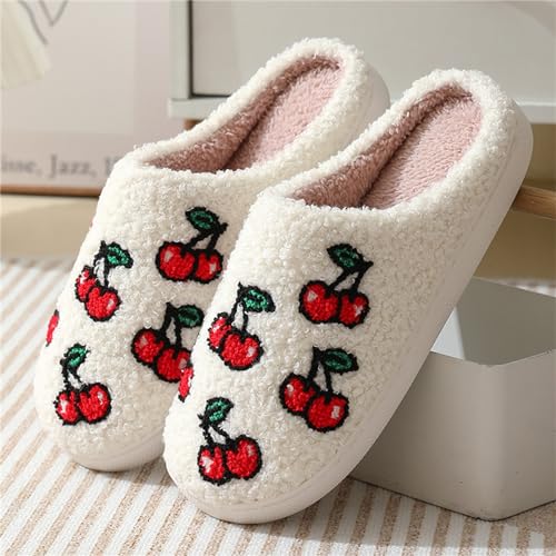 House Slippers for Women Men Fuzzy Fruit Series Strawberry Memory Foam Slippers Bedroom Shoes Warm Soft Non Slip House Shoes Cute Pattern Cartoon Slipper2