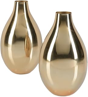 12 White Wall Bedroom Ideas for a Bright Airy Look 54 Serene Spaces Living 2 Metallic Gold Flower Vase, Golden Teardrop Shape ...