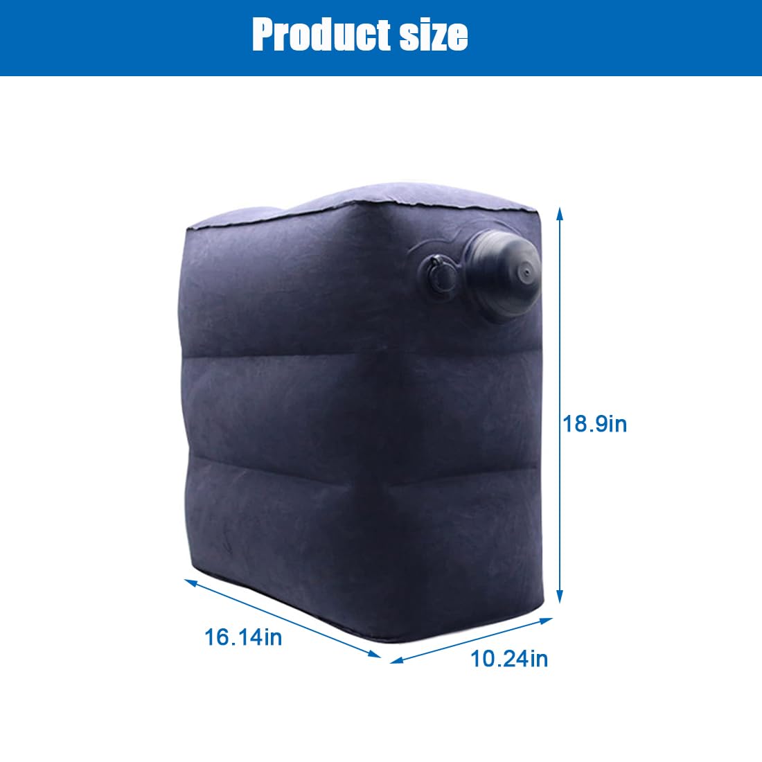 VOPHIA- Reposapiés inflable para viajes en avión, reposapiés para viajes en avión de altura ajustable, almohada de reposapiés con bomba para oficina, avión, tren, automóviles, hogar