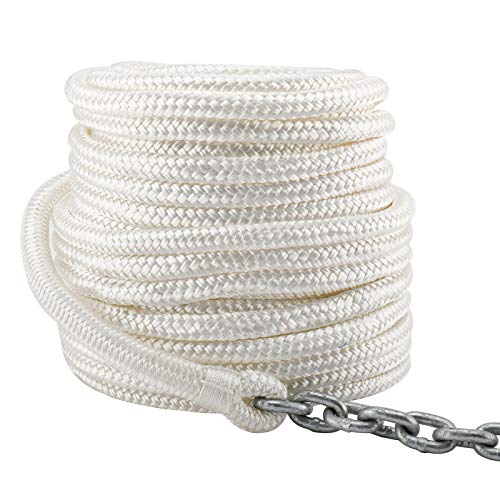 image for NovelBee 3/8 Inch x 100 Feet Double Braid Nylon Rope with 1/4 Inch x 1
