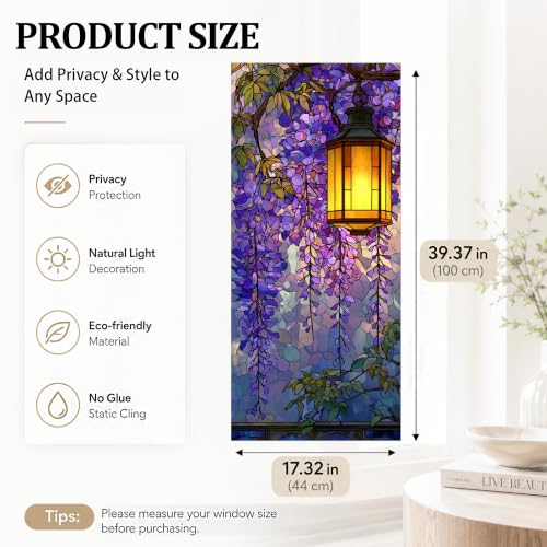 Vinilo Decorativo para Ventana Diseño Wisteria 17x39 pulgadas miniatura 2