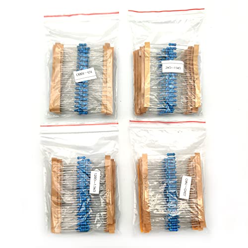 1/2(0.5) W Resistor Kit 41 Values 615Pcs 1 Ohm-1M Ohm With 1% Minidodoca Metal Film Resistor Assortment Kit And Electrical Industrial Assorted Set K Ohm Pack For Led Lights Arduino Raspberry Pi #TOP4