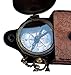MAH Not All Who Wander are Lost Engraved Brass Compass with Leather Case, Camping Compass, Magnetic Compass, Pocket Compass, Marine Compass, Traveler Gift, Adventurer Gift. C-3271