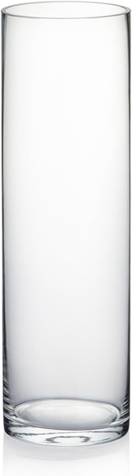WGVI Cylinder Vase, 3" W x 10"H, Clear Skinny Narrow Glass Bud Vase for Wedding Party Flowers Centerpieces Home Office Decor, 1 Piece