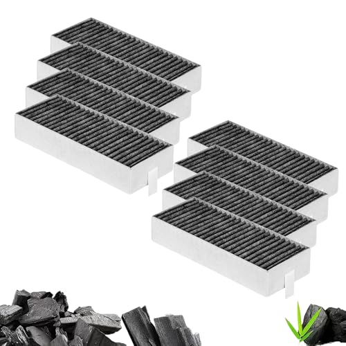 8 Stück Aktivkohlefilter für Dunstabzugshaube, 195x75x35 mm, Umluftersatzfilter, Kompatibel mit Siemens HZ9VRCR0 17004796/Bosch HEZ9VRUD0 17004811/Neff Z821VR0 17004806 (8 Grey)