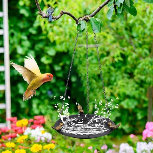 Bain d'oiseaux en métal résistant aux intempéries et objet déco - 7