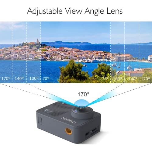 Image of AKASO V50X - Action Camera for Bike with 4k30FPS Touch Screen, Waterpoof Mini Vlogging Camera for Photo and Video, Remote Control 5X Zoom with Helmet Camera Accessories Kit | 4K30fps Recording, 20MP Photo, Electronic Image Stabilization, Lightweight