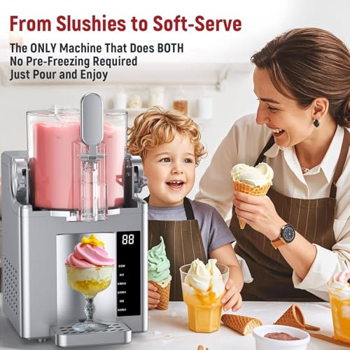 Machine à slushie 2 en 1 avec 5 modes et réservoir de 2000 ML