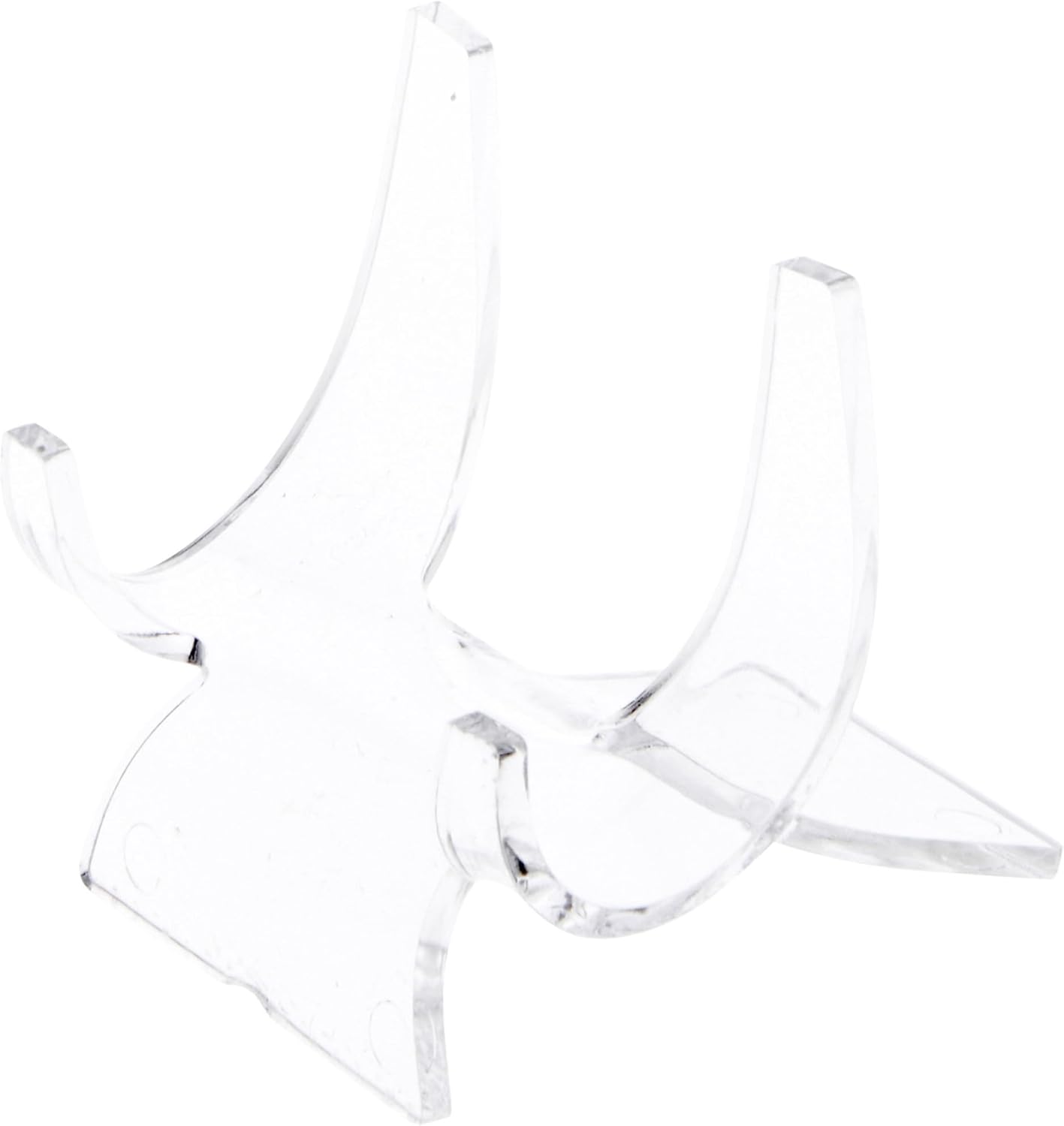 Plymor Clear Acrylic Double-Scoop Display Easel, 1.75" H x 1.75" W x 1.75" D (24 Pack)