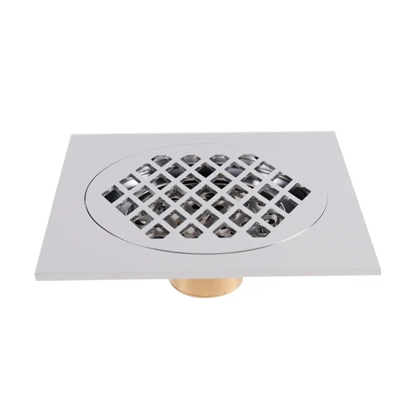 Square Floor Drain Brass Bronze Bathroom Shower Room Waste(Silver)