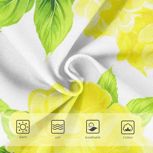 Cotton Girls Underwear Toddlers Yellow Flowers Green Leaves White Little Girl Panties Bright Undies Kids Briefs 2t3