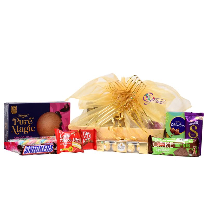 Image of Giftrend Bundle with Diwali Corporate Chocolate Basket | Chocolate Hamper for Staff and Clients | Diwali Greeting Card