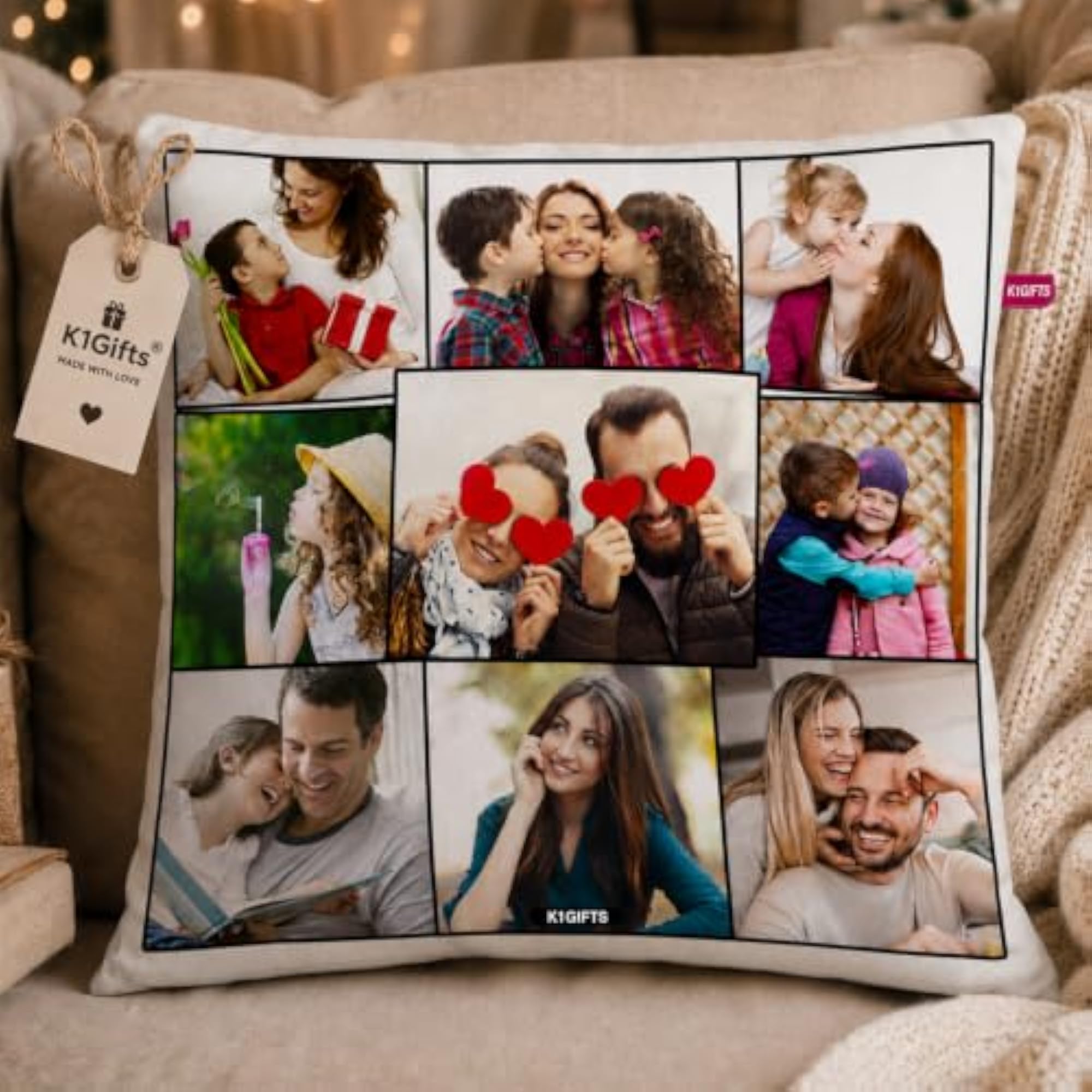 Personalized 9 Photos Cushion, Gift for Loved Ones