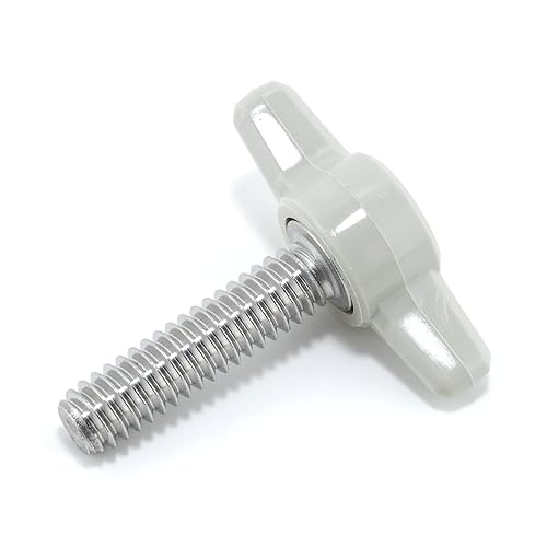 Tornillo de pulgar de acero inoxidable de 14 a 20 x 1 pulgada perilla de plástico de ala en T gris tornillo de rosca estándargruesa longitud 1000