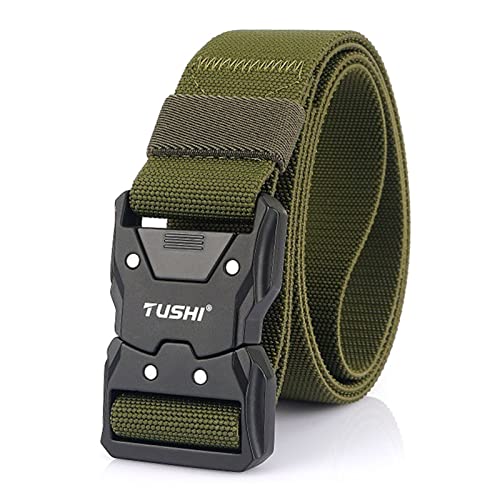 Yipmai Ceinture d'étirement Masculine en carbure de Boucle Rapide à libération Rapide (Color : ArmyGreen, Size : 115cm) Cover