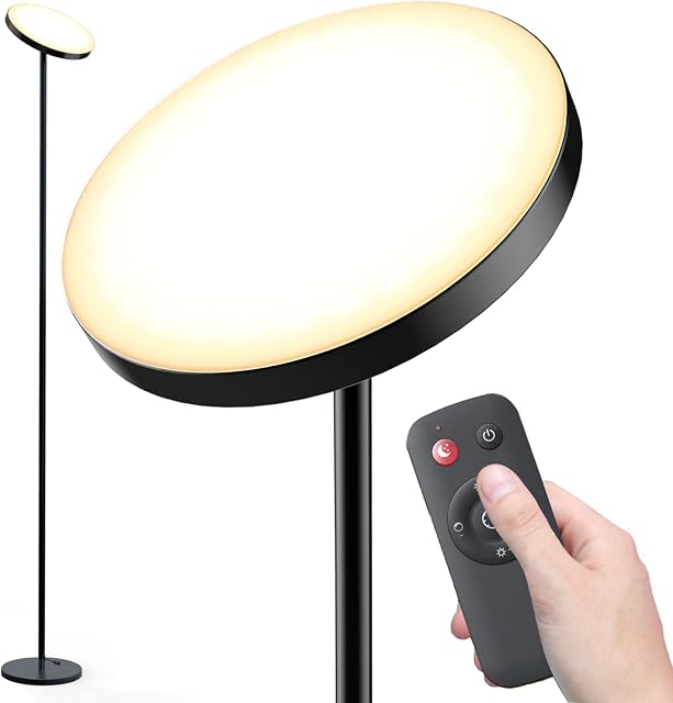 Floor Lamp, 30W/2800LM Floor Lamps for Living Room with 1H Timer, Bright Standing Lamp with 4 Color Temperatures, Touch and Remote Control Stepless Dimmable LED Floor Lamps for Bedroom,Office