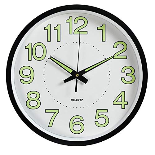 Fasmov Night Light Function Wall Clock with Silent Non-Ticking Night Lights Glow in