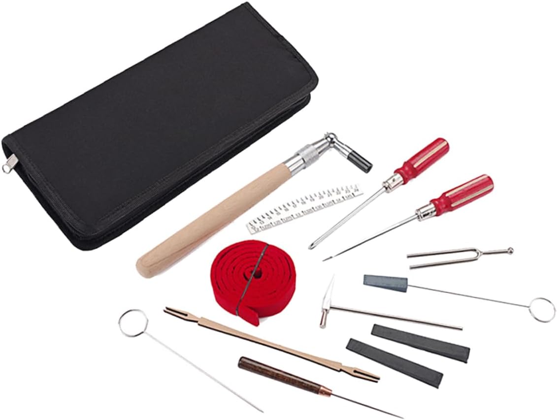 Mikinona 1Set Piano Mute Tool Kit with Temperament Strip Durable Tuning Wrench Easy to Use Design for Piano Maintenance and Tuning Accessory for Pianos