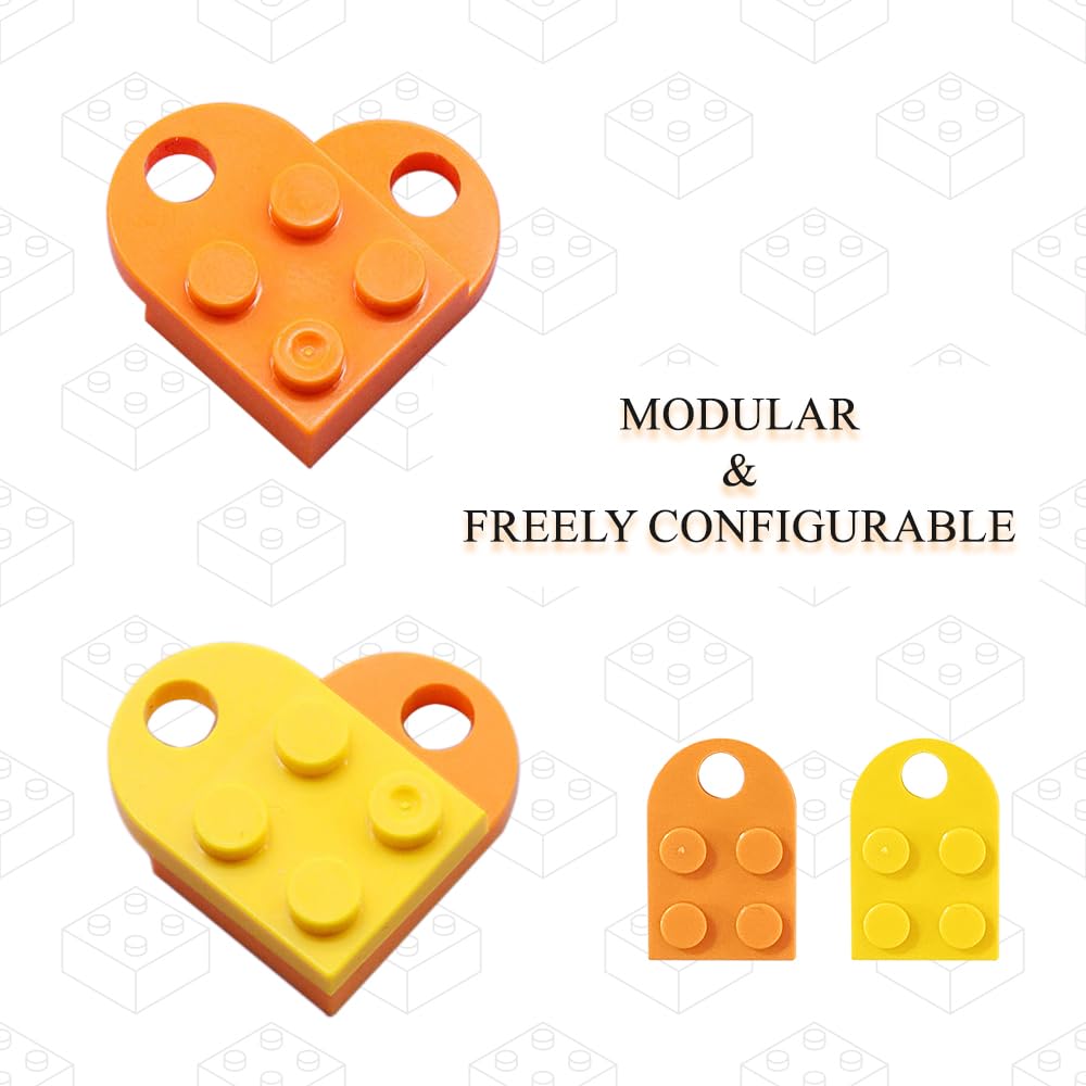 Keboyoe 20 Pezzi Portachiavi a Blocchi Di Costruzione portachiavi Bambini Brick Portachiavis in Plastica per Feste di Compleanno per Bambini,Ciondolo,Regali Decorativi-20Colori