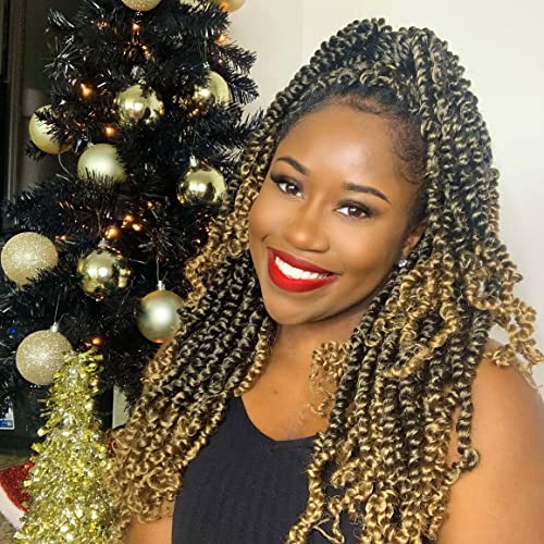 TOYOTRESS Tiana Passion Twist Hair - 20 inch 6 Pcs Pre-twisted Crochet Braids Ombre Blonde, Synthetic Braiding Hair Extension (20 Inch, T27)