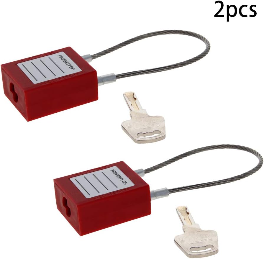 Yinpecly Lockout Tagout Locks,Nylon Loto Locks Keyed Alike Lock Out Tag Out Shackle Safety Padlock Red 2PCS