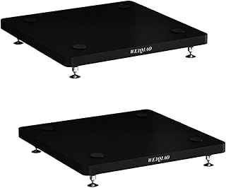 8 Size Desktop Speaker Stands for Bookshelf Speakers, Studio Monitor Vibration Damping Tabletop Speaker Stands Tray, Black - Pair (Size : 30 * 30cm)