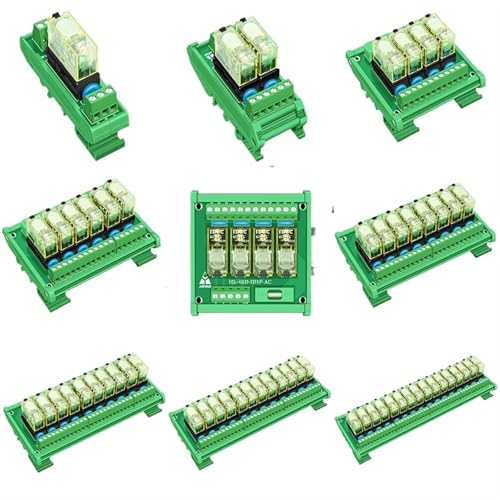 Módulo de interfaz de relé de potencia DPDT de 12Amp y 8 canales para carril DIN de 110VAC