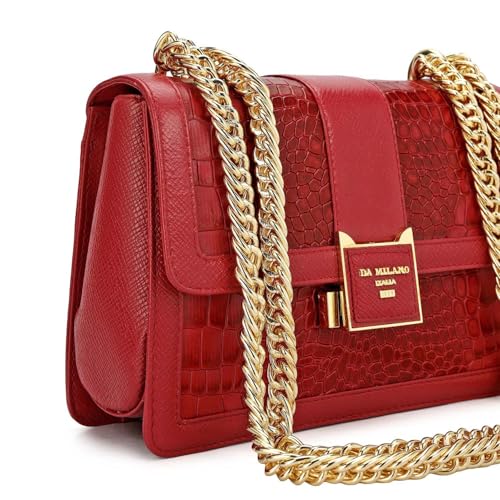 Image of Da Milano Leather Shoulder Bag for Women (01607OL)