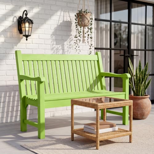 Image of Psilvam 2-Person Outdoor Bench with 700 Lbs Weight Capacity, Dark Green