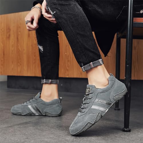 Image of Runscbk Men's Retro Handmade Suede Chukka Shoes with Arch Support,Fashion Casual Lightweight Outdoor Sneakers for Hiking Trailing Commuting