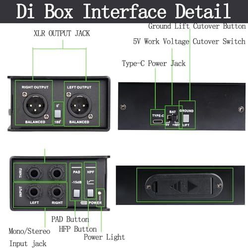 Diagram of Riworal DI-48 Direct Box interfaces