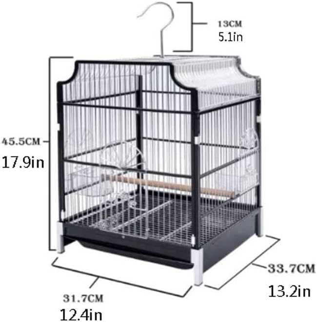 CABRIOLET Birdcages Bird Cages Wrought Iron Bird Parrot Cage Bird Cage with Stand for Parakeets, Parrots, Love Birds, Pigeons, Cockatiels, Macaws Parrot Parakeet Cage